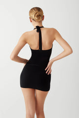 Dolly Knit Mini Dress - Black