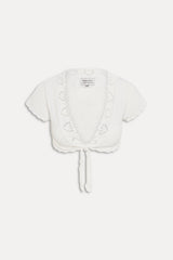 x Paige Lorenze Eternity Crochet Front Tie Blouse - White Chapel