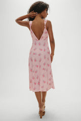 Gem Floral Midi Dress - Fresh Rose