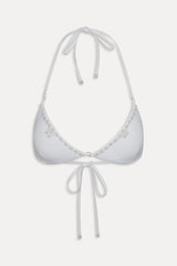 Amore Beaded Skimpy Bikini Top - Optic White