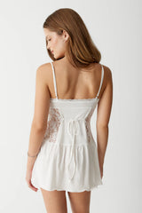 Donna Embroidered Mini Dress - White