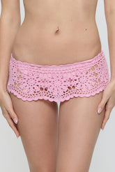 Shelly Crochet Shine Swim Skirt - Blush