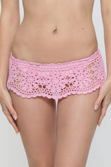 Shelly Crochet Shine Swim Skirt - Blush