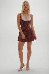 Enchantment Mini Dress - Chocolate Dot