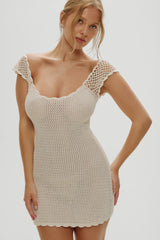 Kai Crochet Mini Dress - Sand Dollar