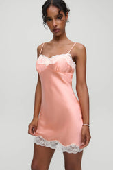 x Devon Lee Carlson Liz Silk Slip Dress - Sunrise Peach