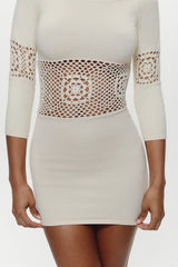 Festival Crochet Knit Mini Dress - Bunny