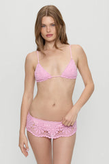 Shelly Crochet Shine Swim Skirt - Blush