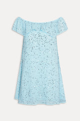 x Devon Lee Carlson Daydream Sequin Mini Dress - Blue Bloom