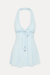 Bloom Button Up Mini Dress - Angel's Breath