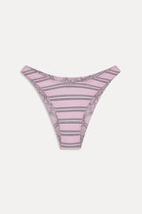 Dove Reversible Satin Bikini Bottom - Pink Stripe