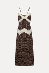Ethereal Lace Maxi Dress - Chocolate Dot