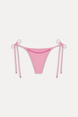 Mackenzie Cheeky Beaded Bikini Bottom - Pastel Pink