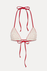 Tidal Skimpy Halter Bikini Top - Tiny Berry