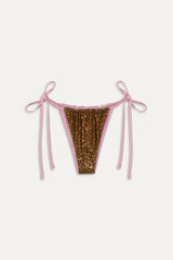 Tia Reversible Satin Bikini Bottom - Vintage Cheetah