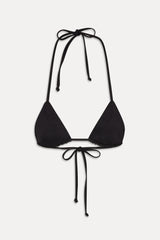 Sky Triangle Halter Bikini Top - Black