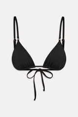 Elena Micro Triangle Bikini Top - Black