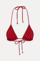 x JENNIE Nick Satin Bikini Top - Spring Stripe