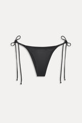 x KHY Mackenzie Metallic String Bikini Bottom - Black Chrome