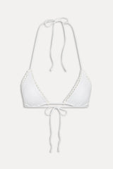 x JENNIE Nick Triangle Bikini Top - Ivory Crochet
