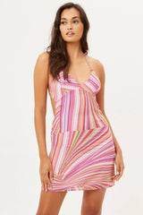 Debbie Sustainable Halter Dress - Dance Pink