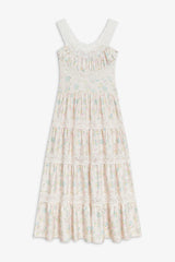 Dakota Floral Satin Maxi Dress - French Riviera