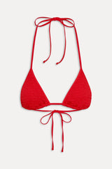 Nick Smocked Triangle Bikini Top - Classic Red