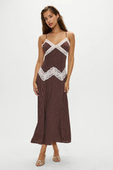 Ethereal Lace Maxi Dress - Chocolate Dot