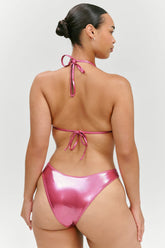 x KHY Dove Classic Metallic Bikini Bottom - Pink Chrome