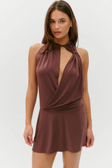 Cindy Wrap Mini Dress - Driftwood