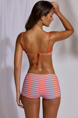 Underwired Bikini Top in Pink and Blue Print