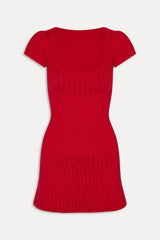 Eliza Knit Mini Dress - Cranberry