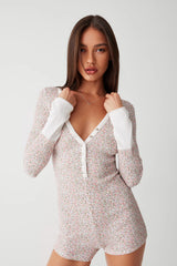 James Waffle Long Sleeve Romper - Baby Blanket