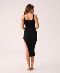 Black Piper Slit Dress