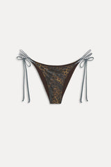 x KHY Mackenzie Foil String Bikini Bottom - Vintage Leopard