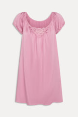Bo Silk Babydoll Dress - Sunset Pink