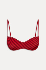 x JENNIE Magnolia Satin Bikini Top - Spring Stripe