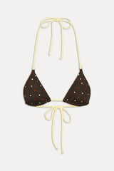 Nick Reversible Satin Bikini Top - Honey Bug