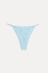 x Devon Lee Carlson Luna Sequin Bikini Bottom - Blue Bloom