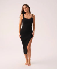 Black Piper Slit Dress