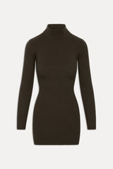 Date Night Knit Mini Dress - Chocolate Brown