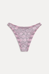 Dove Reversible Satin Bikini Bottom - Pink Stripe