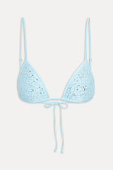x Devon Lee Carlson Elena Sequin Bikini Top - Blue Bloom
