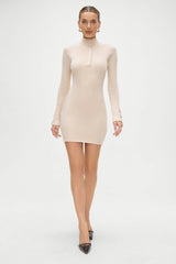 Isla Long  Sleeve Mini Dress - Cream