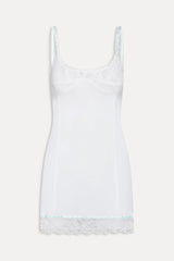 Summer Sonnet Satin Mini Dress - Optic White