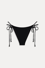 Mackenzie Cheeky Ribbed Bikini Bottom - Black