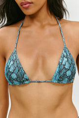 x KHY Nick Foil Triangle Bikini Top - Cobra