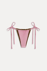 Tia Reversible Satin Bikini Bottom - Vintage Cheetah