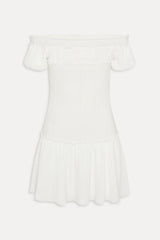 Aura Off The Shoulder Mini Dress - Coconut Cream