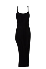 Black Piper Slit Dress